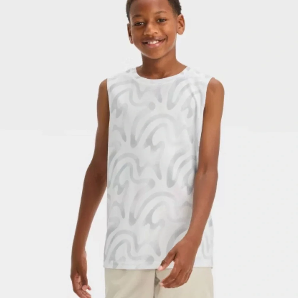 NEW All In‎ Motion Youth Boys Athletic Sport Sleeveless shirt Tank Top Medium 8